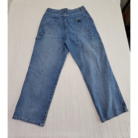 Route 66 Utility Jeans Women's 17/18 Blue Denim Carpenter 6 Pockets Wide Leg EUC - Picture 2 of 16